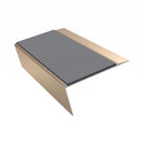 Rake Back Aluminium Stair Nosing | Single Channel | 3.22m , mid grey insert, Satin Bronze finish