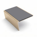 Single Channel Stair Nosing 2.75m | Rake Back | Aluminium , mid grey insert, Satin Bronze finish