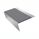 Rake Back Aluminium Stair Nosing | Single Channel | 3.22m , mid grey insert, Satin Silver finish