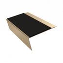 Rake Back Aluminium Stair Nosing | Single Channel | 3.22m , premium black insert, Satin Bronze finish