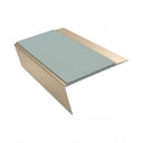 Rake Back Aluminium Stair Nosing | Single Channel | 3.22m , sage green insert, Satin Bronze finish