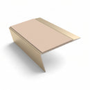 Rake Back Aluminium Stair Nosing | Single Channel | 3.22m , sahara insert, Satin Bronze finish