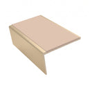 Single Channel Stair Nosing 2.75m | Rake Back | Aluminium , sahara insert, Satin Bronze finish
