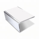 Aluminium Stair Nosing 3.22m Rake Back Single Channel, white insert, Mirrorflect Silver finish
