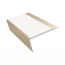 Rake Back Aluminium Stair Nosing | Single Channel | 3.22m , white insert, Satin Bronze finish