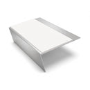 Rake Back Aluminium Stair Nosing | Single Channel | 3.22m , white insert, Satin Silver finish