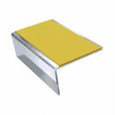 Single Channel Stair Nosing 2.75m | Rake Back | Aluminium , yellow insert, Mirrorflect Silver finish