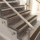 Raked back aluminium stair nosing, mill aluminium with bronze aluminium insert
