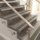 Raked back aluminium stair nosing, mill aluminium with light bronze aluminium insert