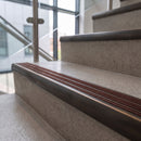 Antique bronze ramped stair nosing with chestnut carborundum insert fitted to concrete steps