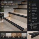 Retrofit Flexible PVC Stair Nosing – Bevelled Edge Anti-Slip Step Edging | 62mm x 2.5mm
