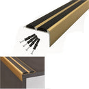 Dark Slate Gray Aluminium Stair Nosing With Double insert For Skid Production