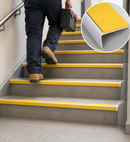 Aluminium Non-Slip Stair Nosing 63mm x 32mm DDA Compliant, Durable with PVC Insert Various Sizes & Colours for Safety in Commercial Spaces