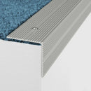 Anodised Aluminium Non Slip Ribbed Stair Nosing Edge Trim 35x35mm Anti-Slip for Carpet Stairs Screw or Self-Adhesive Fixing Options
