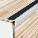 Light Gray Non Slip Aluminium Stair Nosing With Anti Slip Tape 41mm x 26.6mm