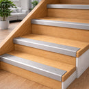 Anodised aluminium stair nosing with anti-slip ribbed surface, 65x42mm profile for indoor outdoor steps