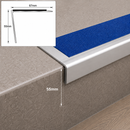 Size chart for 67x55mm DDA compliant aluminium stair nosing