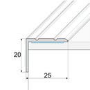 Premium Anodised Aluminium Stair Nosing 25mm x 20mm – Self-Adhesive Edge Trim