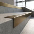 Solid Brass Stair Nosing 45mm Tread Square Front Profile in antique bronze finish fitted on a step edge