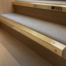 Solid Brass Stair Nosing 67x55mm Serrated Tread Square Edge, Cut to Size 700-2700mm — Finish: Polished Brass