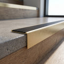 Solid Brass Stair Nosing with Carborundum Insert, Custom Lengths professionally fitted in use