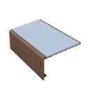 Square aluminium stair nosing, 56mm tread, aura insert, dark bronze finish