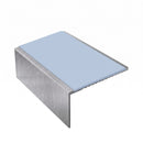 Square aluminium stair nosing, 56mm tread, aura insert, mill finish finish