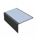 Square aluminium stair nosing, 56mm tread, aura insert, satin black finish