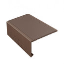 Square aluminium stair nosing, 56mm tread, brown insert, dark bronze finish
