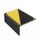Square aluminium stair nosing, 56mm tread, hazard insert, satin black finish