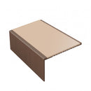 Square aluminium stair nosing, 56mm tread, sahara insert, dark bronze finish