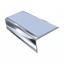 Square Aluminium Stair Nosing 2.44m | 46mm Tread | 25mm Ri, aura insert, Mirrorflect Silver finish