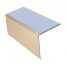 Square Aluminium Stair Nosing 2.75m 56mm Tread Single, aura insert, Satin Bronze finish