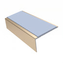 Square Aluminium Stair Nosing 2.44m | 46mm Tread | 25mm Ri, aura insert, Satin Bronze finish