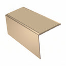 Square Aluminium Stair Nosing 2.75m 56mm Tread Single, beige insert, Satin Bronze finish