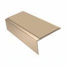 Square Aluminium Stair Nosing 2.44m | 46mm Tread | 25mm Ri, beige insert, Satin Bronze finish