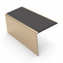 Square Aluminium Stair Nosing 2.75m 56mm Tread Single, dark grey insert, Satin Bronze finish