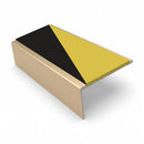Square Aluminium Stair Nosing 2.44m | 46mm Tread | 25mm Ri, hazard insert, Satin Bronze finish