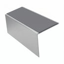 Square Aluminium Stair Nosing 2.75m 56mm Tread Single, mid grey insert, Satin Silver finish