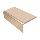 Square Aluminium Stair Nosing 2.44m | 46mm Tread | 25mm Ri, sahara insert, Satin Bronze finish