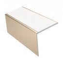Square Aluminium Stair Nosing 2.75m 56mm Tread Single, white insert, Satin Bronze finish
