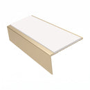 Square Aluminium Stair Nosing 2.44m | 46mm Tread | 25mm Ri, white insert, Satin Bronze finish