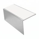 Square Aluminium Stair Nosing 2.75m 56mm Tread Single, white insert, Satin Silver finish