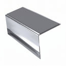 Square Aluminium Stair Nosing 2.75m 56mm Tread Single, mid grey insert, Mirrorflect Silver finish