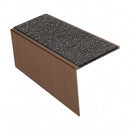 Square edge aluminium stair nosing, 56mm tread, obsidian (dark charcoal) Mor Grip insert, dark bronze finish