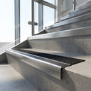 Stainless Steel Stair Nosing 63mm Tread with Single Carbide Insert professionally fitted in use