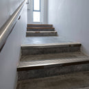 63.3x30mm square front aluminium stair nosing, bronze with cloud castellated insert