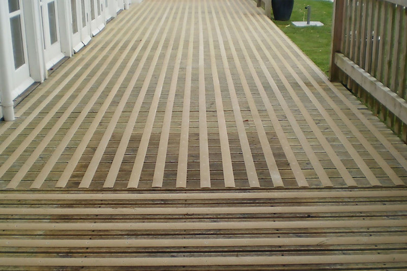 90mm Non-Slip GRP Decking Strip for Wet Surfaces Anti-Slip Fibreglass Safety Strips for Indoor/Outdoor Use Available in 1m, 1.5m, 3m Lengths