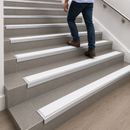 67x55mm DDA aluminium stair nosing with white anti-slip insert