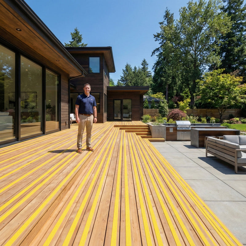 Premium Heavy Duty Anti-Slip Decking Strips - 90mm Wide, 600mm to 1200mm Lengths, UV-Resistant and Weatherproof